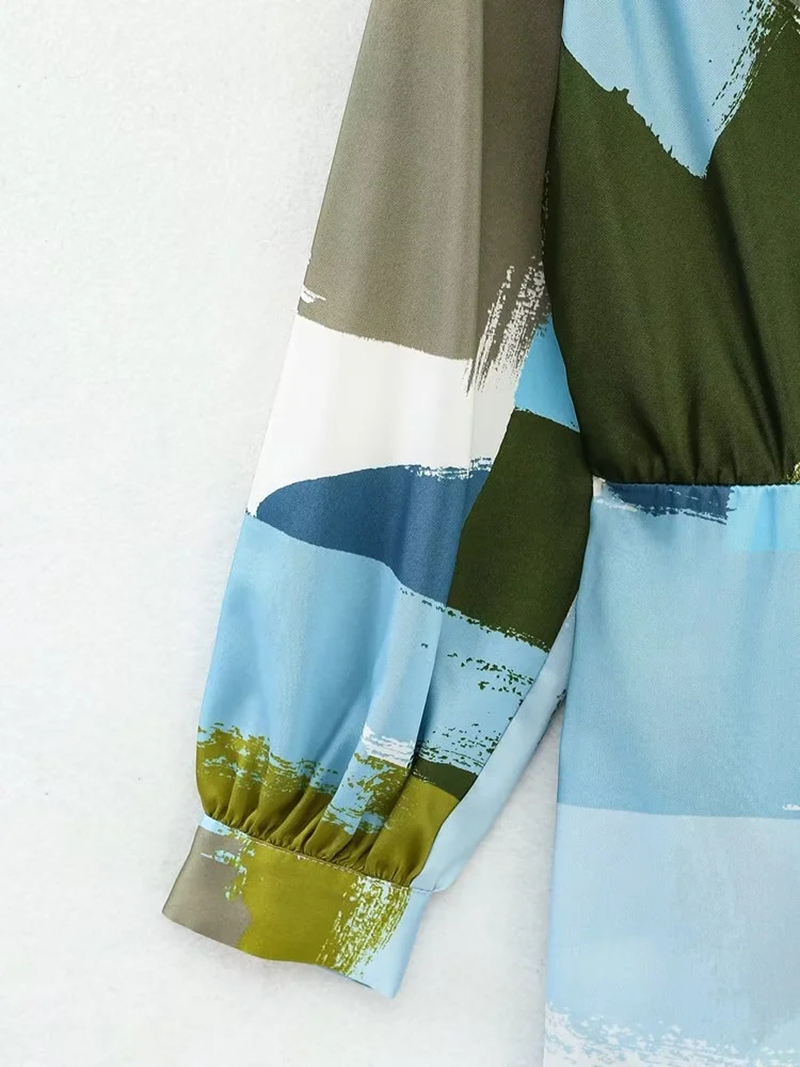 Fashion Printing Polyester Printed Slit Dress,Long Dress