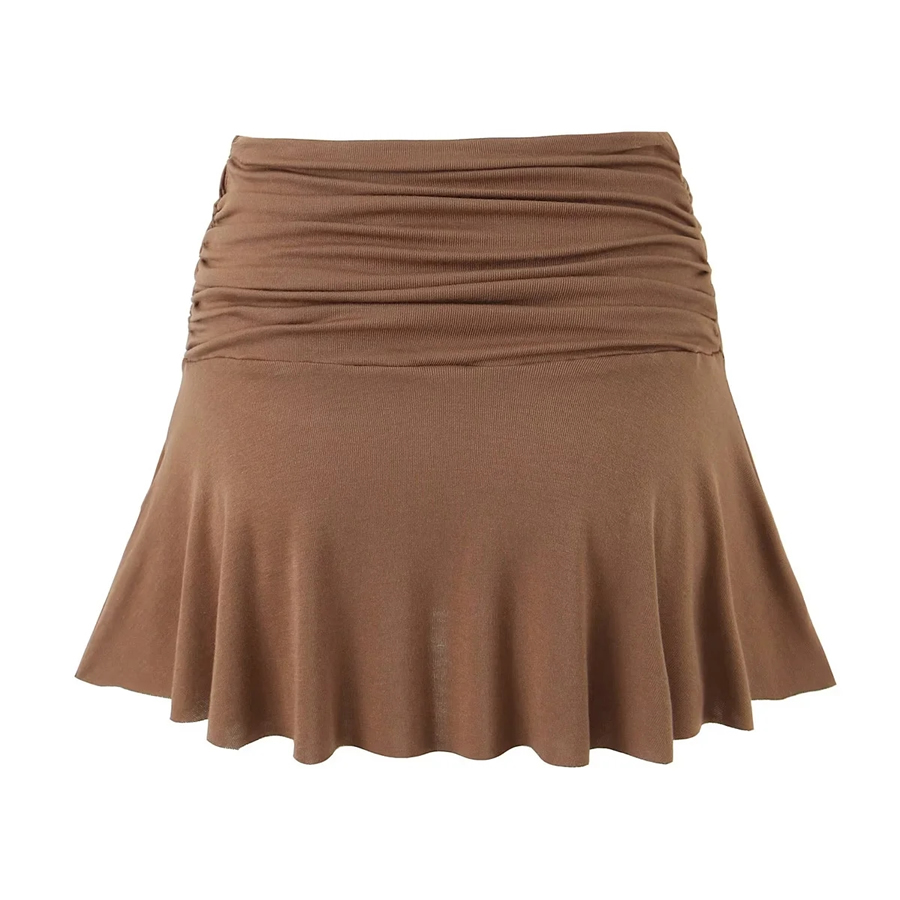 Fashion Black Pleated Slit Skirt,Skirts