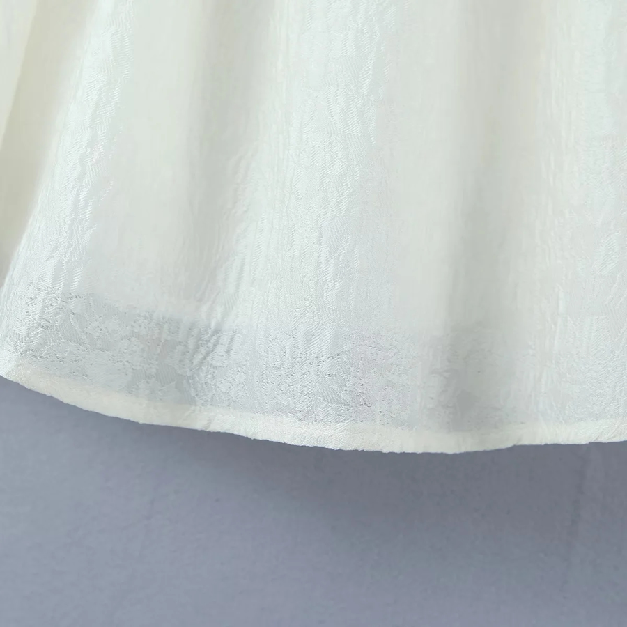 Fashion White Polyester Jacquard Slip Dress,Mini & Short Dresses