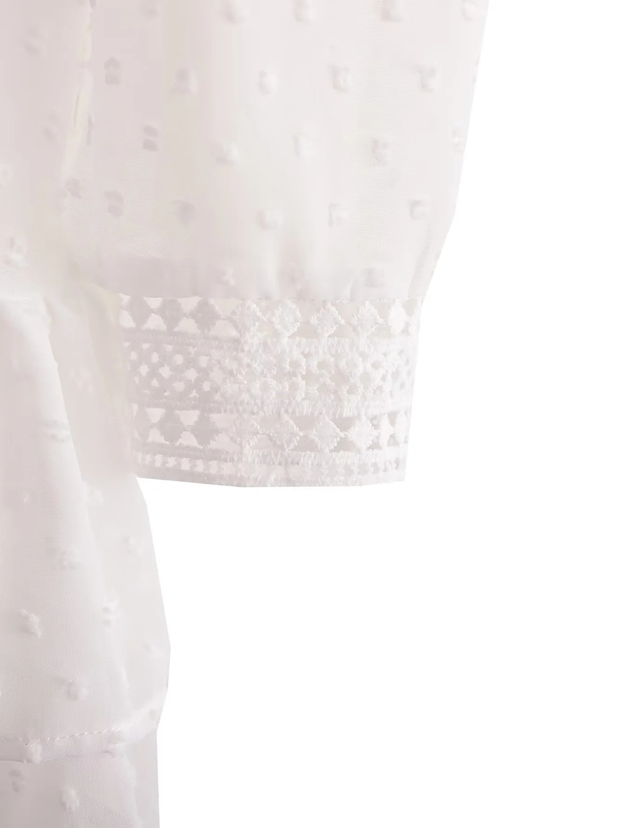 Fashion White Chiffon Panel Lace Dress,Mini & Short Dresses
