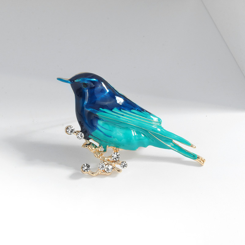 Fashion Blue Alloy Dripping Bird Brooch,Korean Brooches