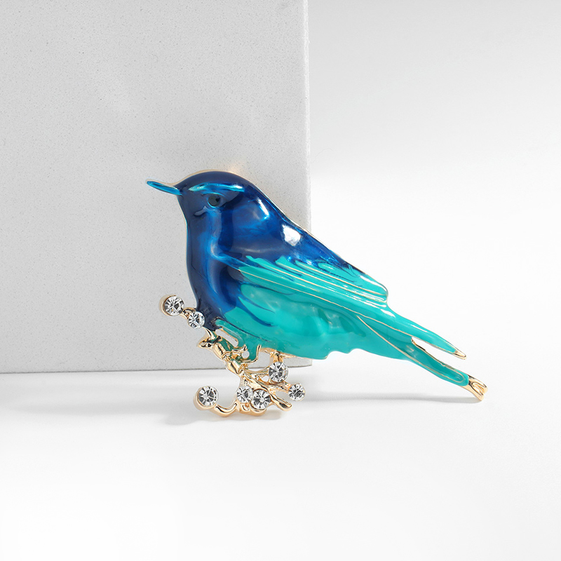 Fashion Blue Alloy Dripping Bird Brooch,Korean Brooches