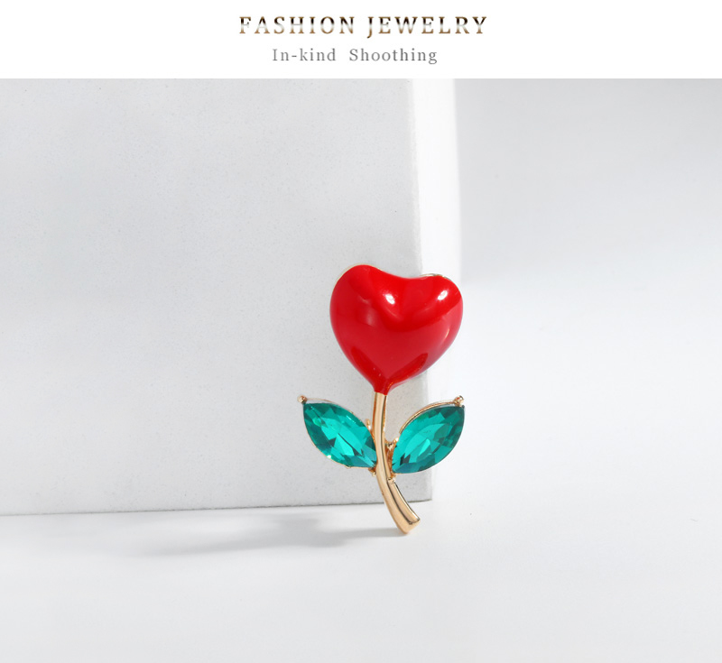 Fashion Color Alloy Drip Oil Heart Flower Brooch,Korean Brooches