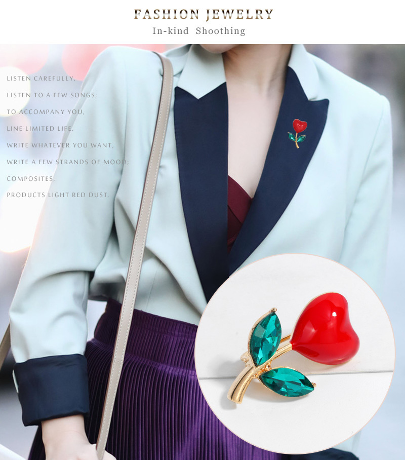 Fashion Color Alloy Drip Oil Heart Flower Brooch,Korean Brooches