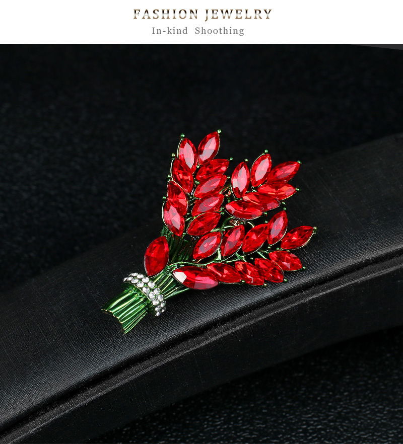 Fashion Color Alloy Diamond Drop Oil Flower Brooch,Korean Brooches