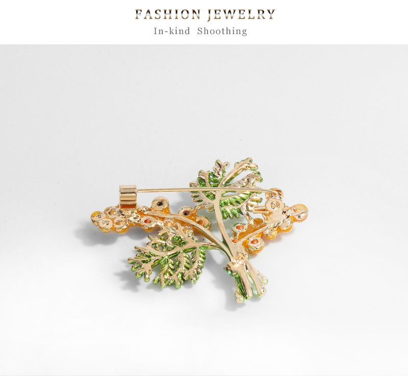 Fashion Color Alloy Diamond Drop Oil Flower Brooch,Korean Brooches