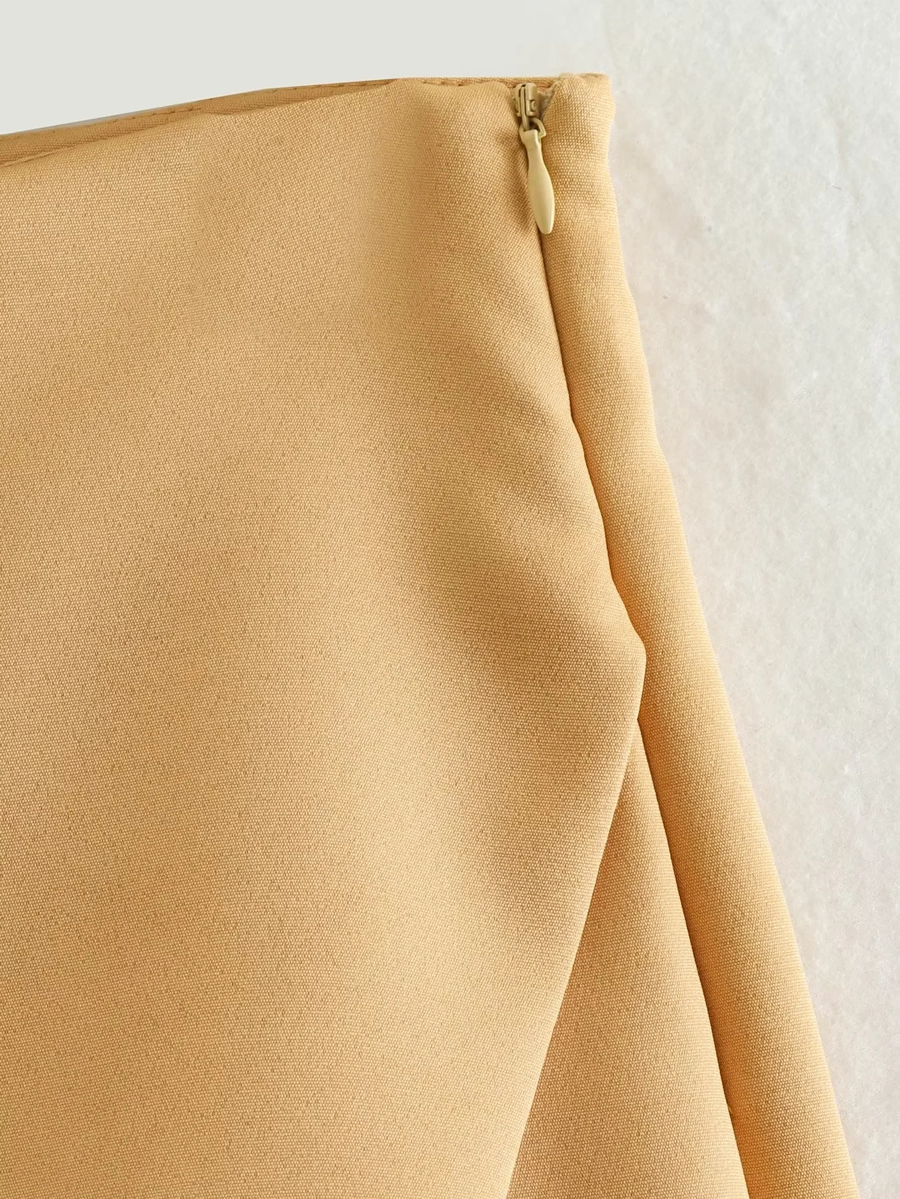 Fashion Light Brown Polyester Slit Skirt,Skirts