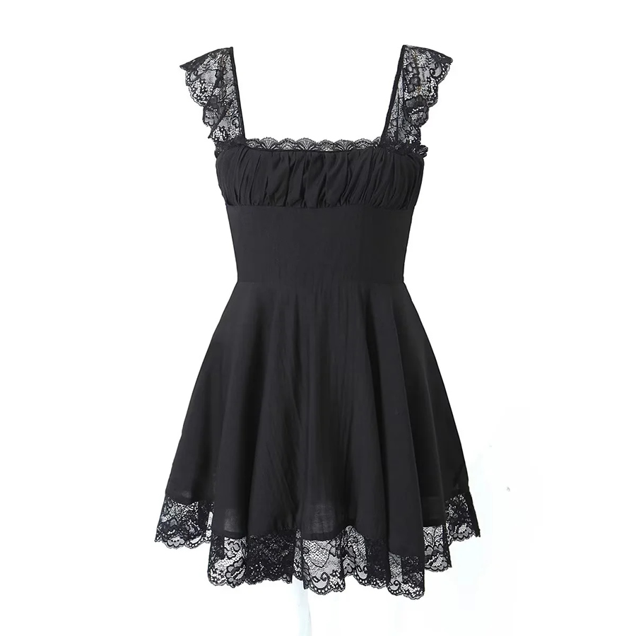 Fashion Black Lace Lace Lace Dress,Mini & Short Dresses