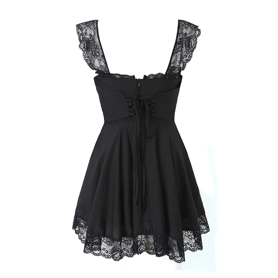 Fashion Black Lace Lace Lace Dress,Mini & Short Dresses