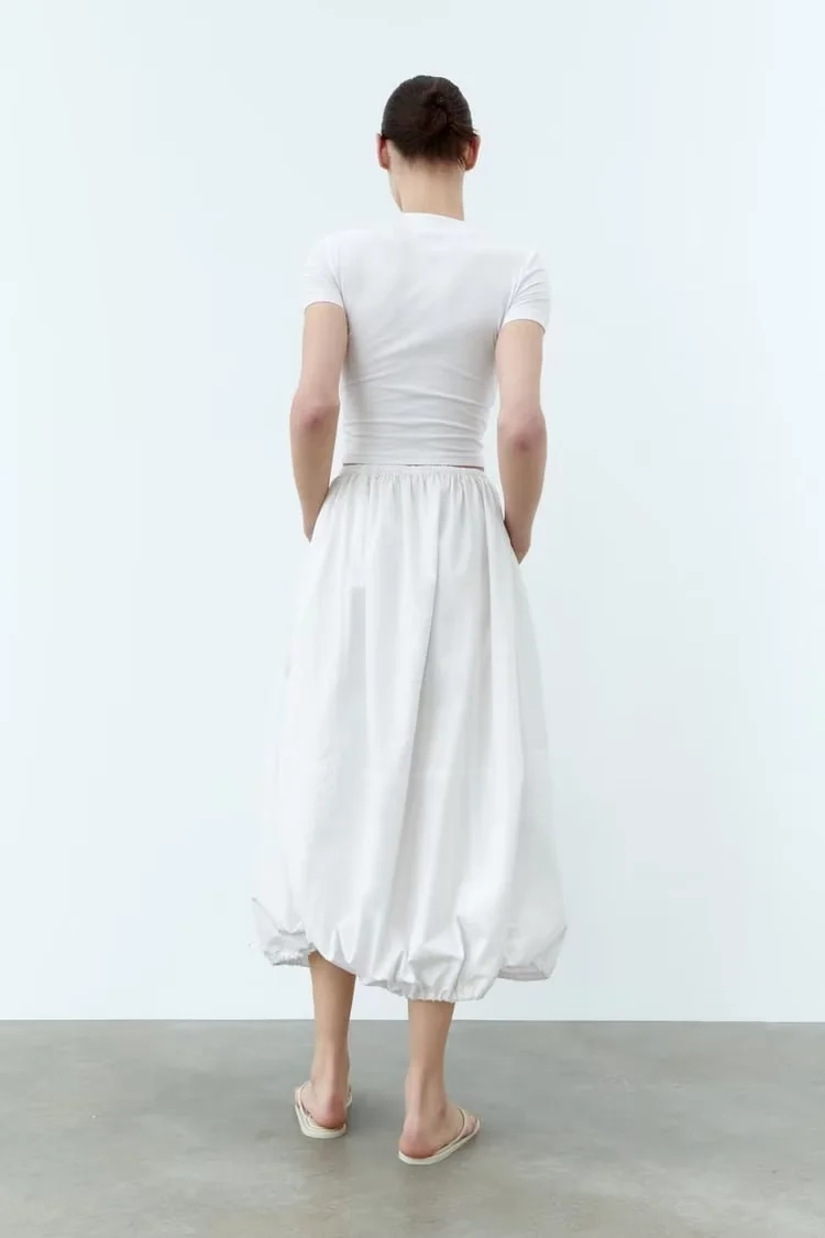 Fashion White Nylon Pleated Skirt,Skirts
