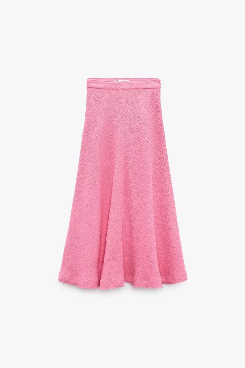 Fashion Pink Geometric Textured Mermaid Skirt,Skirts