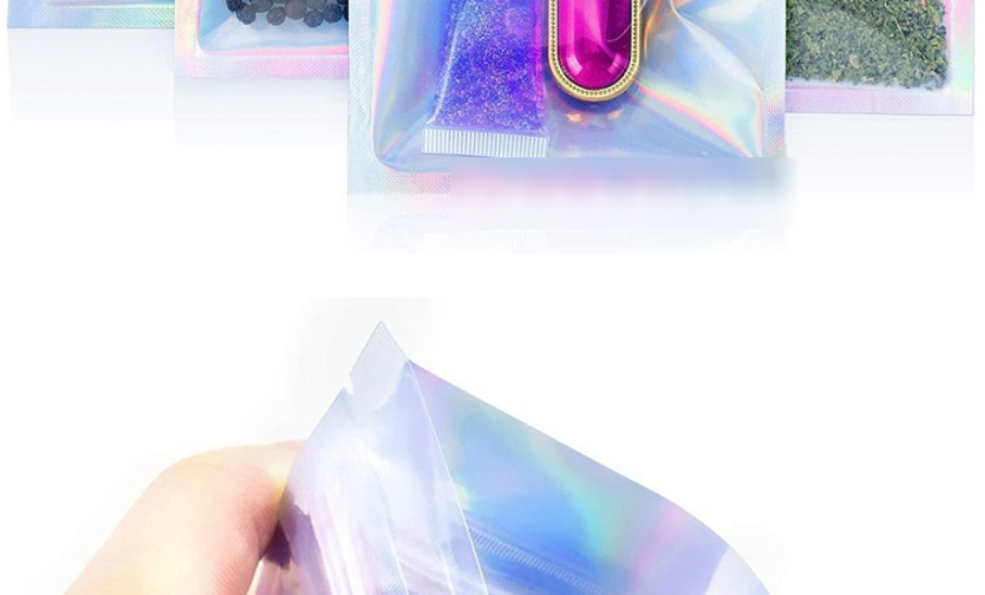Fashion 14*20cm Thickened With 20 Wires. One Side Is Transparent And The Other Side Is Laser Laser Ziplock Packaging Bag,Jewelry Packaging & Displays