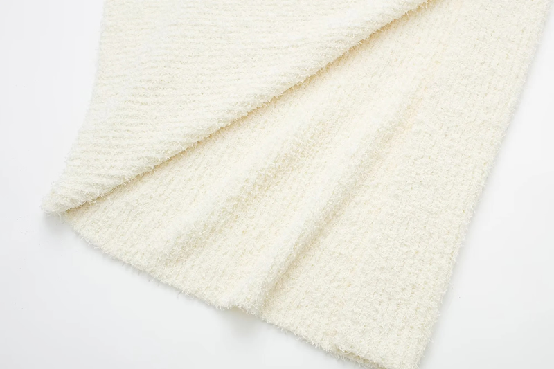 Fashion White Solid Knit Slit Skirt,Skirts