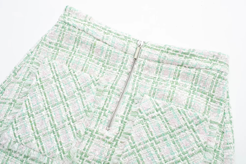 Fashion Green Coarse Texture Skirt,Shorts