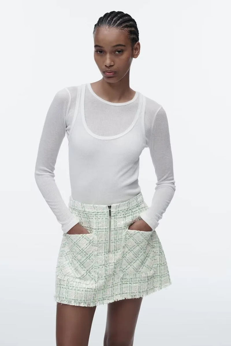 Fashion Green Coarse Texture Skirt,Shorts