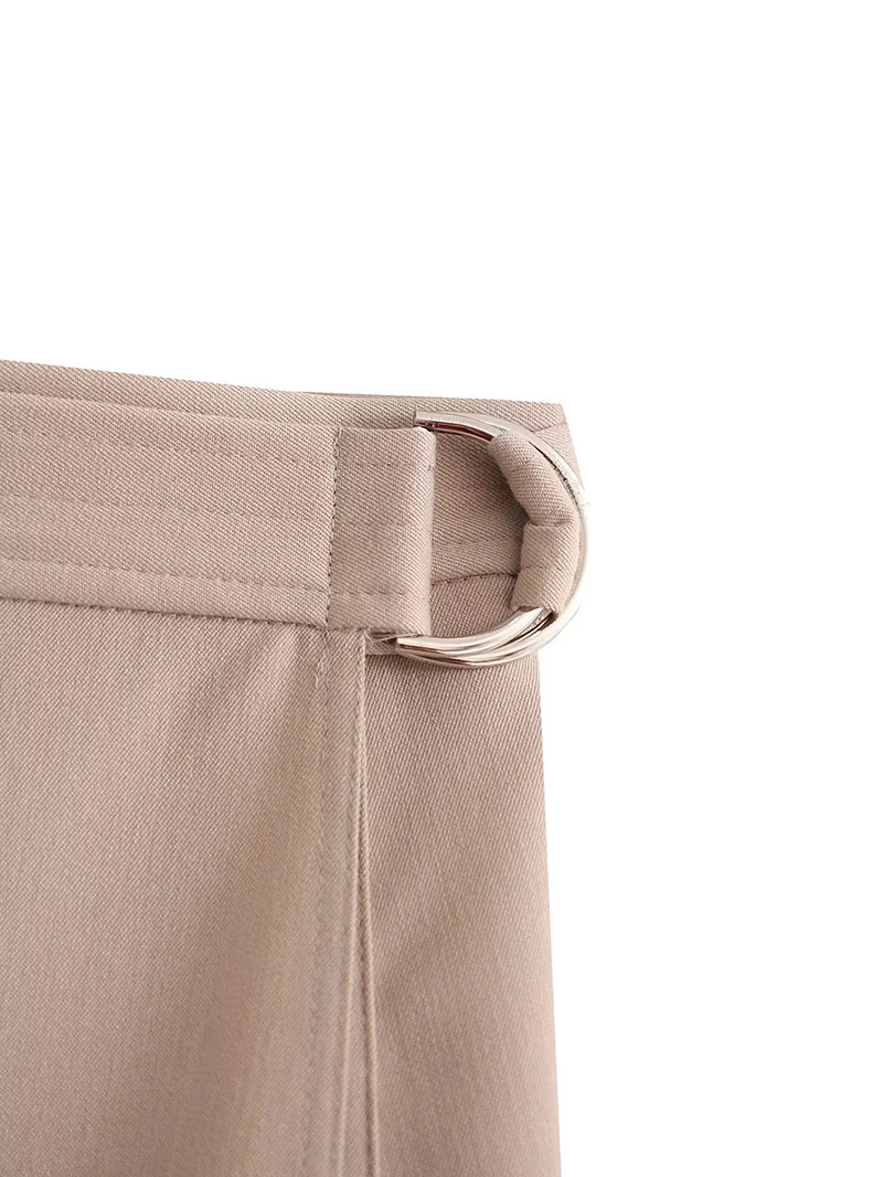 Fashion Rice Gray Wrap Pocket Utility Skirt,Skirts