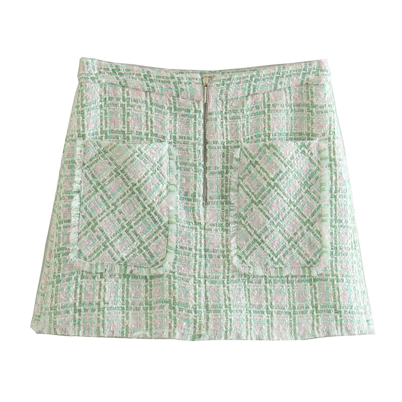 Fashion Green Polyester Textured Culottes,Shorts