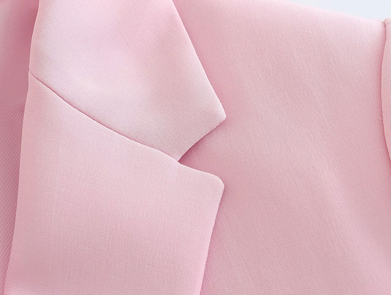Fashion Pink Polyester Breasted Lapel Blazer,Coat-Jacket