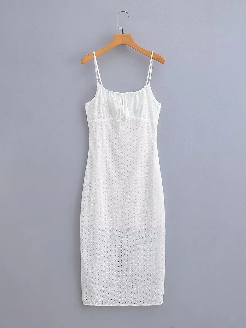 Fashion White Lace Strap Dress,Long Dress