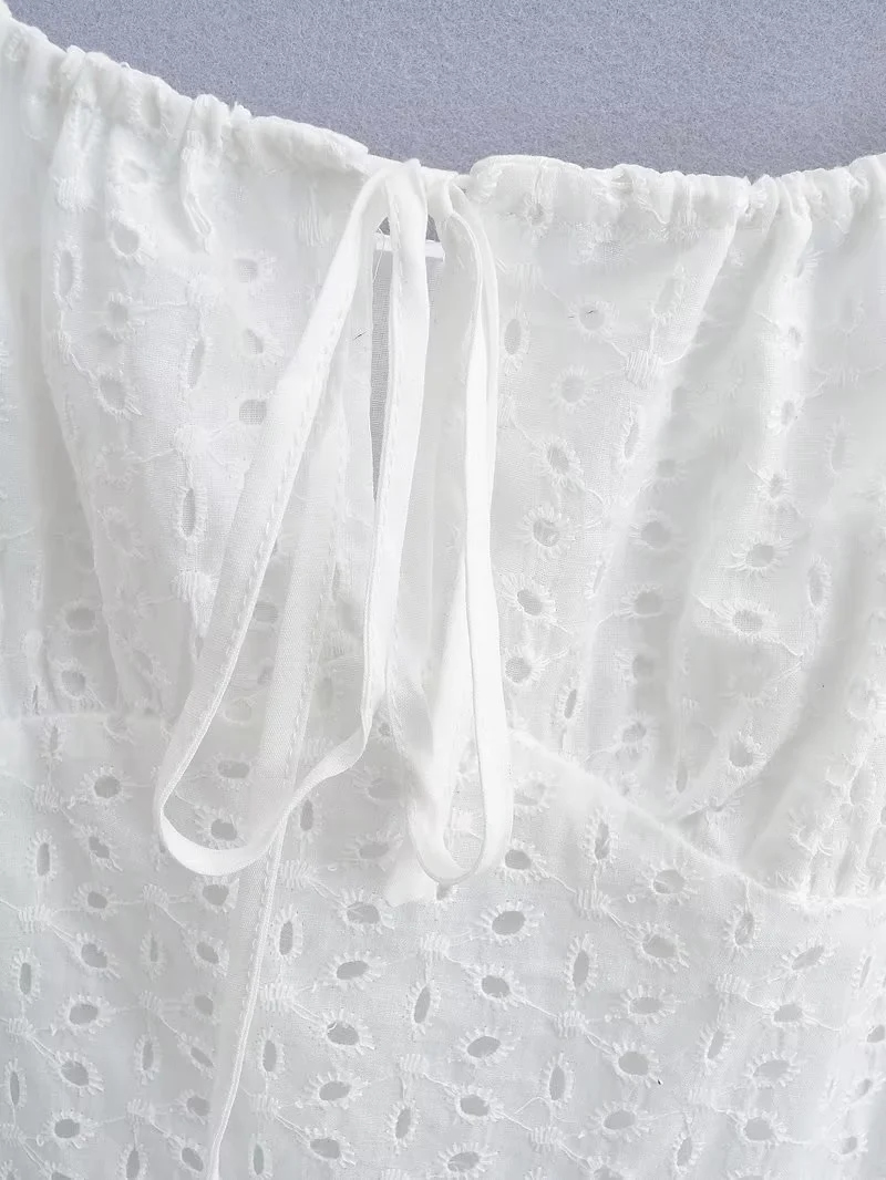 Fashion White Lace Strap Dress,Long Dress