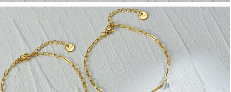 Fashion Gold Titanium Steel Diamond Inlaid Oil Dripping Small Sun Tassel Bracelet Set,Jewelry Set