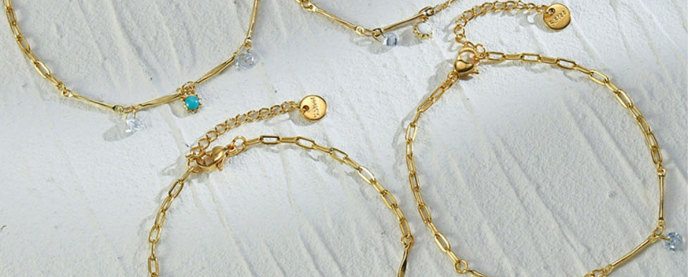 Fashion Gold Titanium Steel Diamond Inlaid Oil Dripping Small Sun Tassel Bracelet Set,Jewelry Set