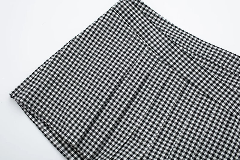 Fashion Grid Polyester Plaid Skirt,Shorts