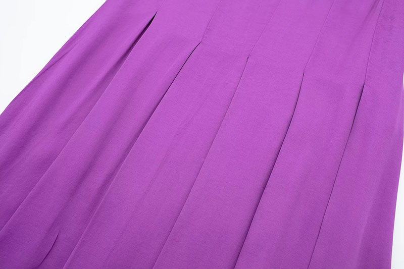 Fashion Purple Polyester Wide Pleated Skirt,Skirts