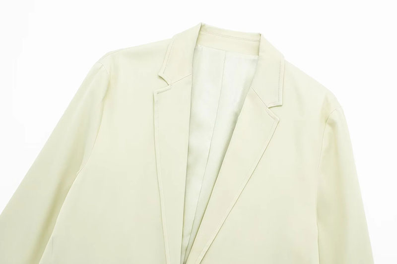 Fashion Green Saton Lapel Pocket Decorative Suit Jacket,Coat-Jacket