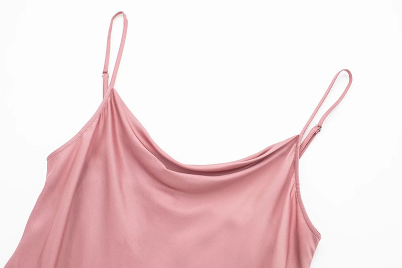 Fashion Pink Saton Hanging Neck Strap,Tank Tops & Camis