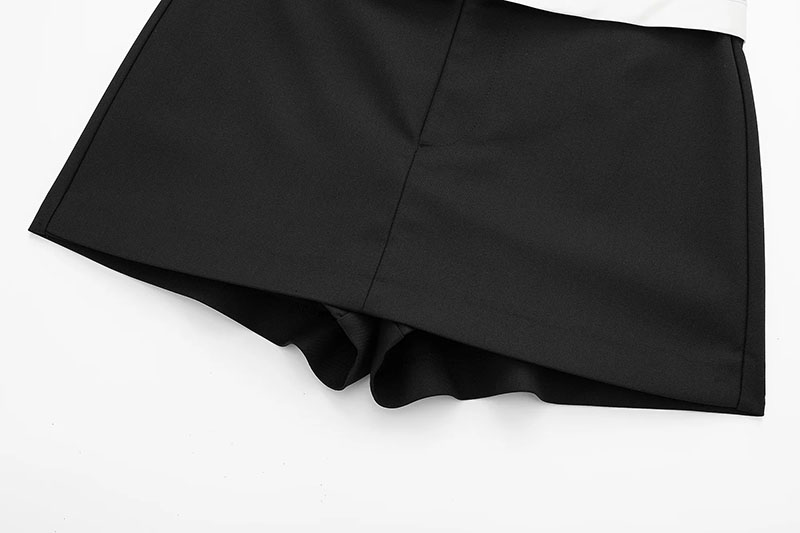 Fashion Black Polyester Rolled Shorts,Shorts