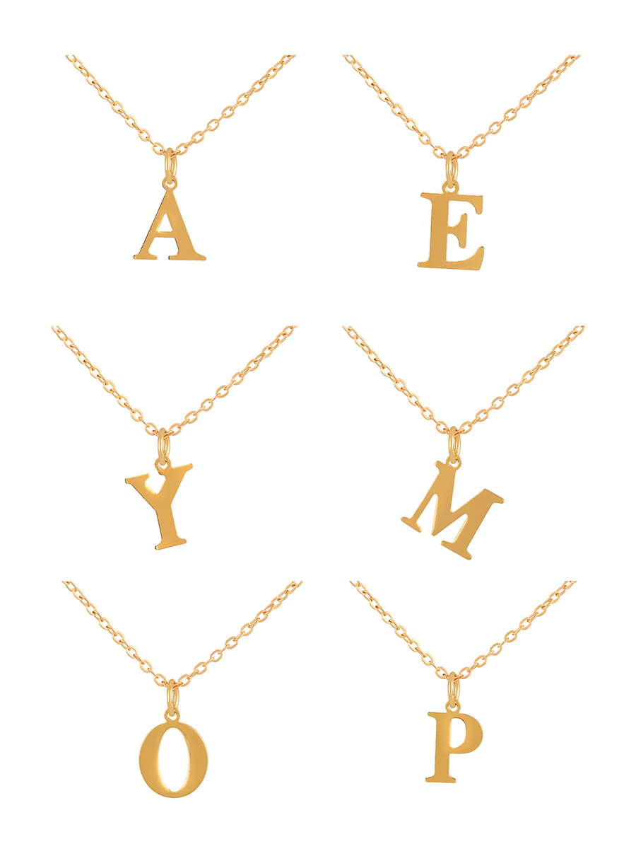 Fashion T Titanium Steel 26 Letters Pendant Necklace Necklace,Necklaces