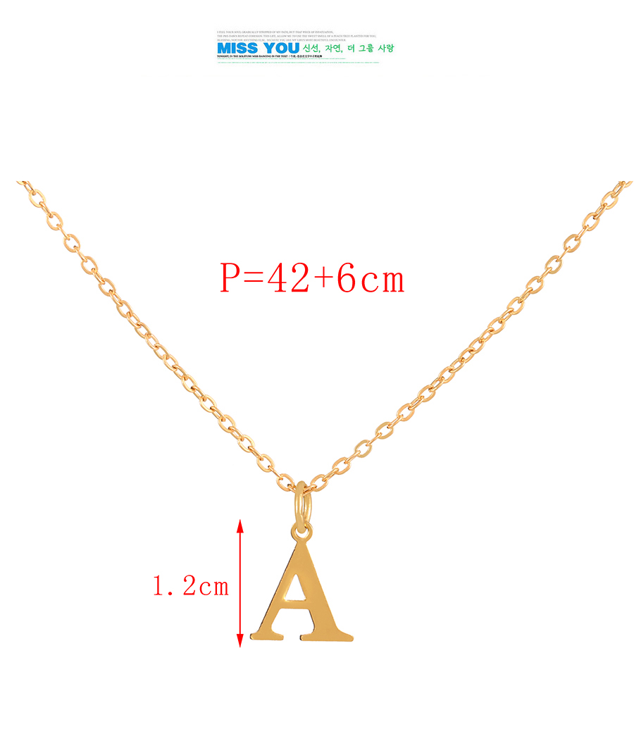 Fashion K Titanium Steel 26 Letters Pendant Necklace Necklace,Necklaces