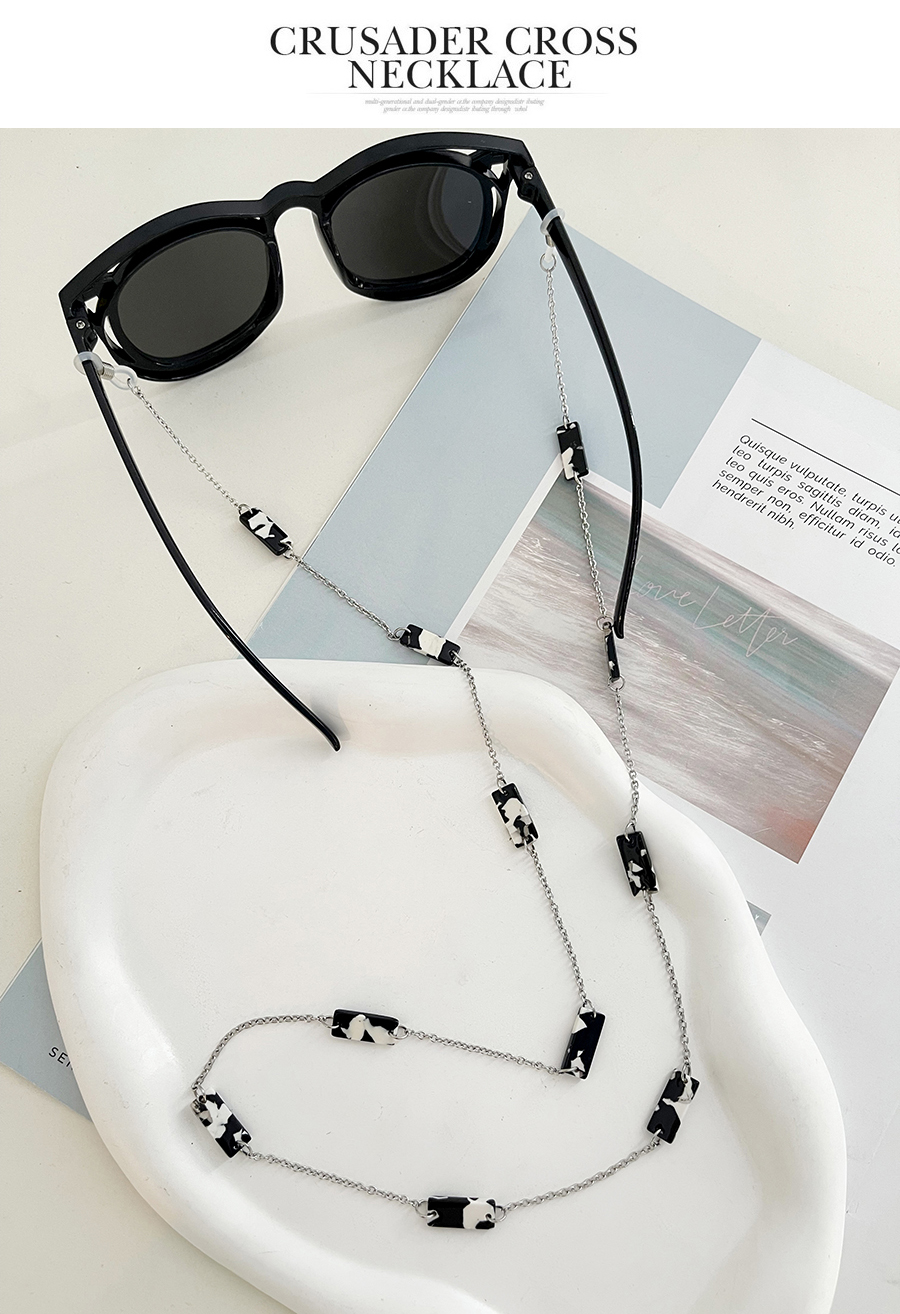 Fashion Black Acrylic Square Alloy Chain Glasses Chain Accessories,Sunglasses Chain