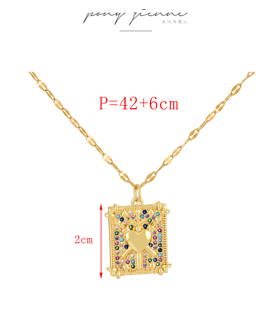 Fashion Gold 10 Titanium Steel Inlaid Love Lock Pendant Necklace,Necklaces