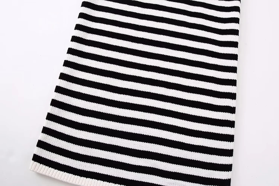 Fashion Stripe Striped Knitted Half -body Skirt,Skirts
