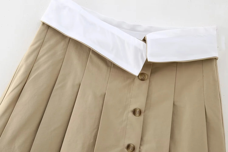 Fashion Color Sweet Deduction Wide Pleated Skirt,Skirts