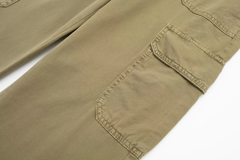 Fashion Military Green Straight Tube Worker Trousers,Pants