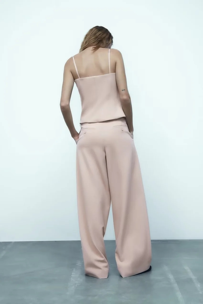 Fashion Pink Come On Wide Leg Trousers,Pants