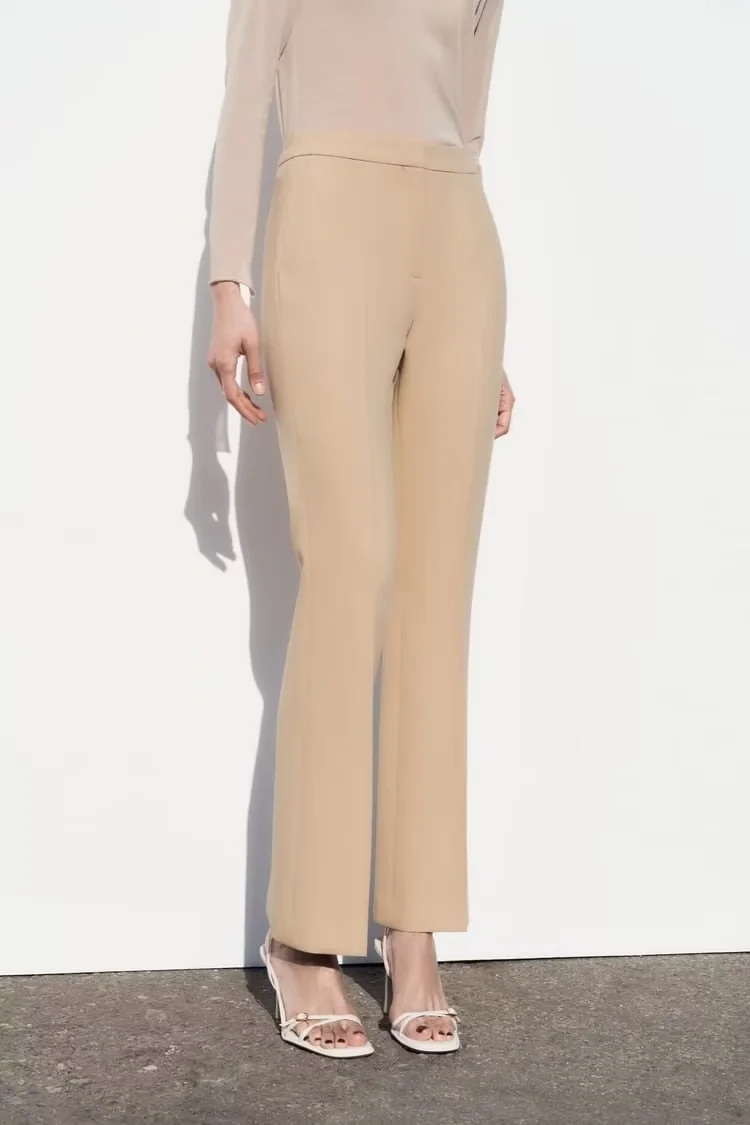 Fashion Khaki Short -woven Straight Trousers,Pants