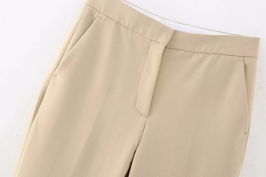 Fashion Khaki Short -woven Straight Trousers,Pants