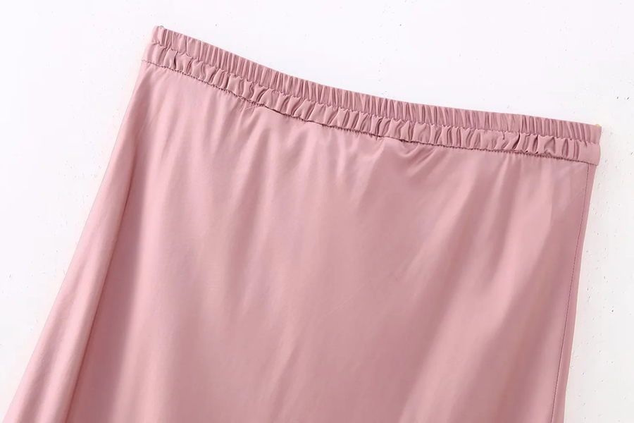 Fashion Pink Sluther Pure Color Skirt,Skirts
