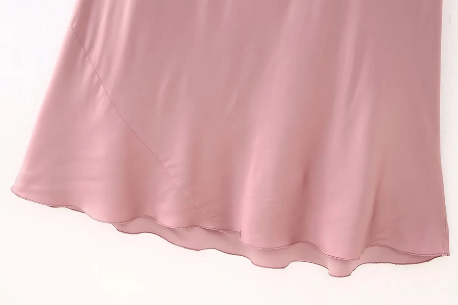 Fashion Pink Sluther Pure Color Skirt,Skirts