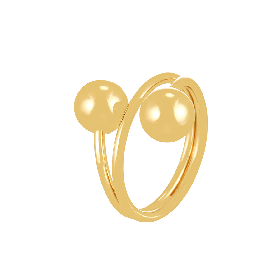 Fashion Gold-2 Copper Bead Geometric Ring,Rings
