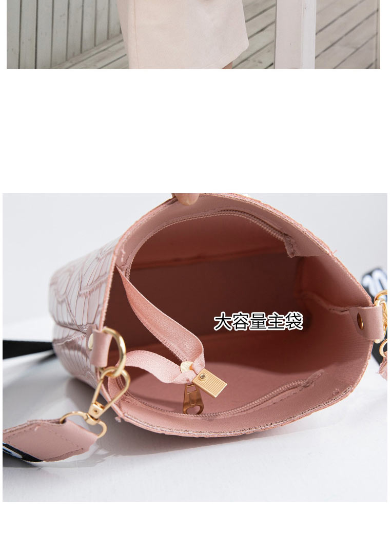 Fashion Pink Pu Head Pattern Large Capacity Wide Shoulder Strap Messenger Bag,Shoulder bags