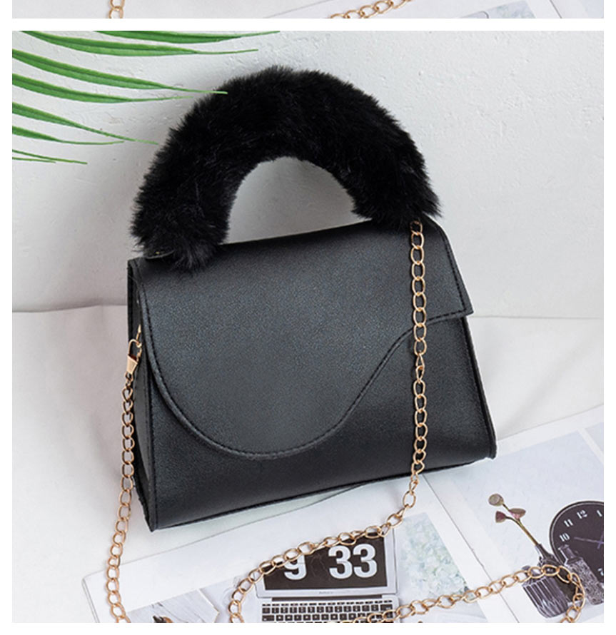 Fashion Black Pu Plush Hand Messenger Bag,Shoulder bags