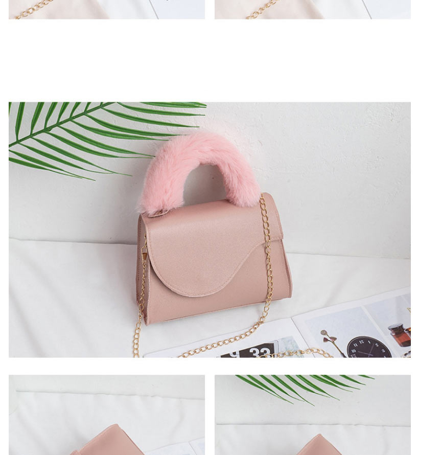 Fashion Pink Pu Plush Hand Messenger Bag,Shoulder bags