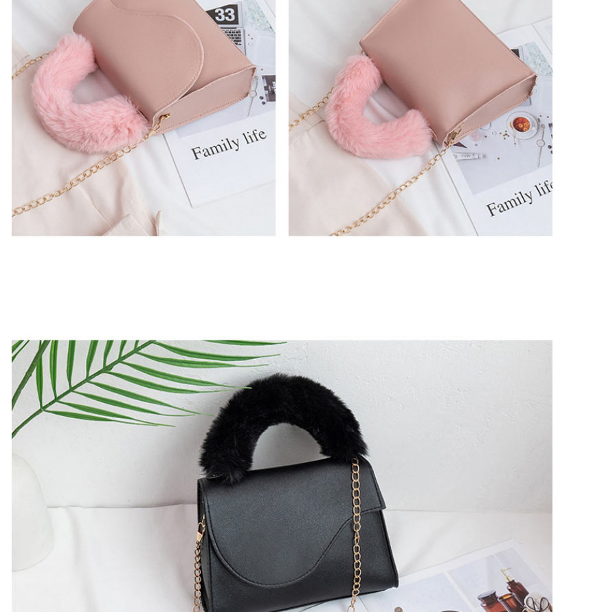 Fashion Black Pu Plush Hand Messenger Bag,Shoulder bags