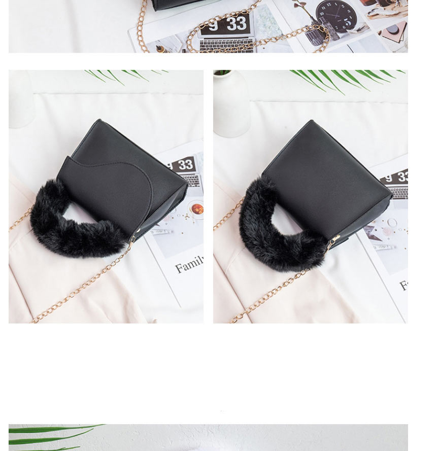 Fashion White Pu Plush Hand Messenger Bag,Shoulder bags