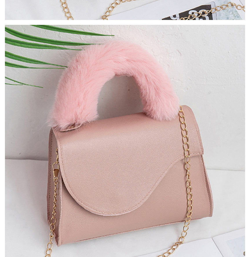 Fashion Pink Pu Plush Hand Messenger Bag,Shoulder bags